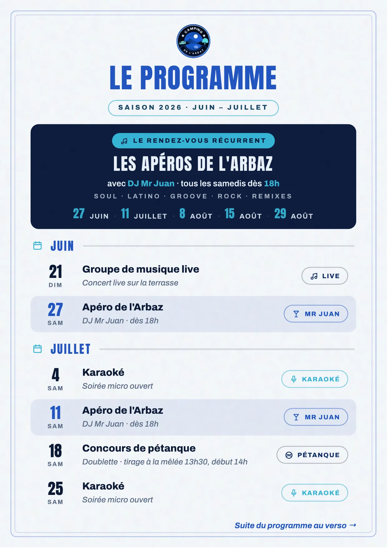 Programme de l'été · couverture